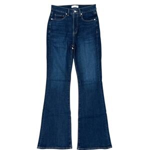 Loft The Slim Flare Bell Bottoms Dressy Dark Wash High Rise Jeans 2 / 26 NWOT